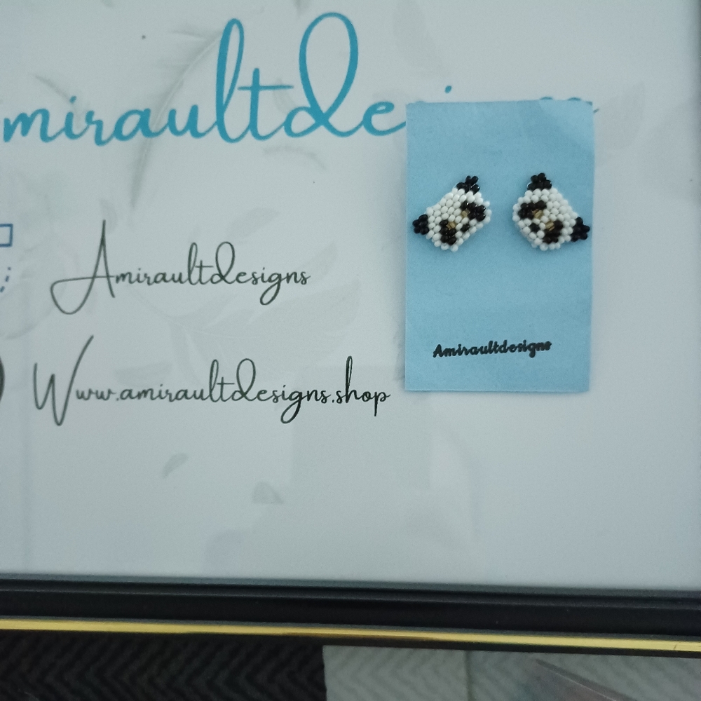 Panda stud earrings